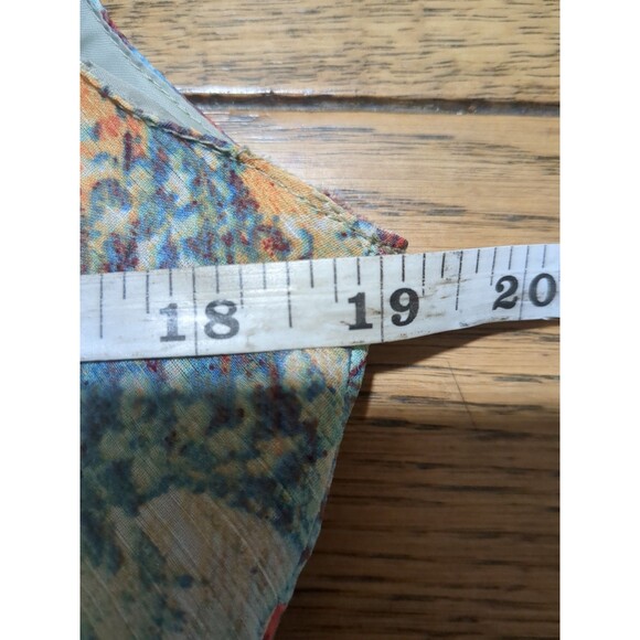 Kasper Dress  Womens 10 Floral Midi A Line Tiered Chiffon Fringed Lettuce Hem - Picture 12 of 13